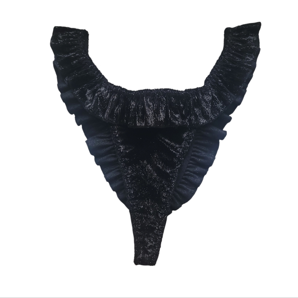 Cut Out Sparkly High Leg Panties